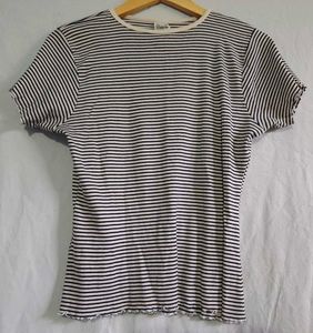 Striped Lettuce Trim T-Shirt