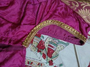Designer Magenta Brocade Blouse