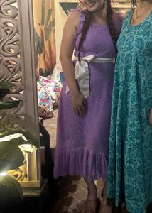 Lavender Lace Ruffle Dress