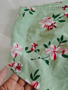 Floral Print Tie-Up one shoulder Crop Top