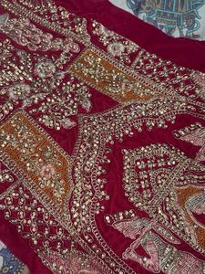 Rani pink Embroidered Velvet Lehenga kalis