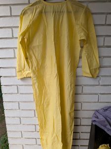 Yellow chikenkari Embroidered Kurta Set