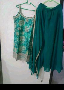 partywear padded Elegant Teal Floral Palazzo Suit