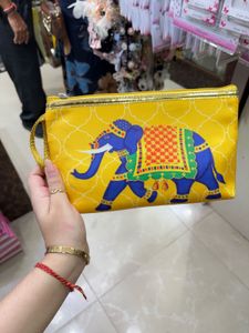 Boho Elephant Print Pouch Bag any1