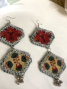 Unique Fabric Dangle Earrings