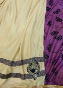 Elegant Butter Yellow Cotton Blend Saree