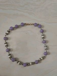 Elegant Purple &amp; Pearl Necklace