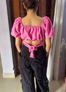Chic Pink Puff Sleeve Top