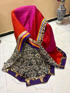 Vibrant Saree with Embellished Border