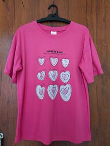 Pink Heart Graphic T-Shirt