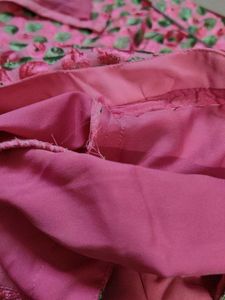 Beautiful Pink Kurta with Green Motif