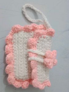 Handmade Crochet Pouch 👛🤍💗