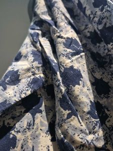 Blue Floral Print Cotton Kurta