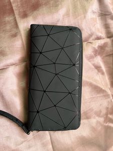 Geometric Black Clutch Wallet