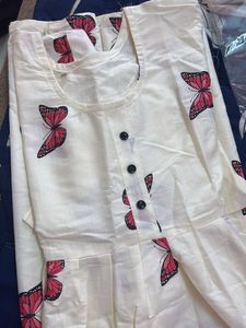 white  Print Kurta New with Tag