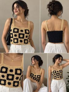 Crochet Square Neck Crop Top