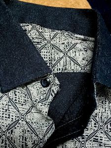 Vintage Geometric Print Button-Up Shirt