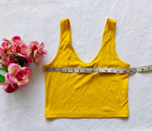Shein : V-Neck Yellow Tank Top