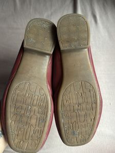 Maroon Ballet Flats with Bow Detail