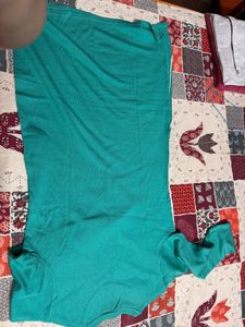 woollen Teal Kurta with Floral Print