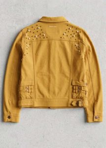 Beaded Yellow Denim Jacket