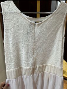 🇮🇳Freedom Sale🇮🇳White Lace Chiffon Maxi Dress
