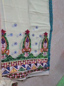 Teal Bandhani Saree