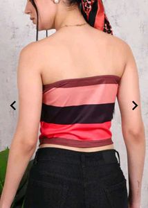Nwe with tag Strapless Colour Block Stripes Crop