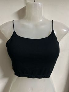 Black Spaghetti Strap Crop Top