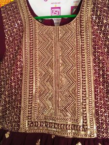 Elegant Burgundy Tiered Gown