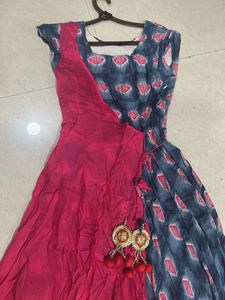 Stylish Tie-Dye Ethnic Gown