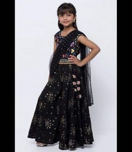 Elegant Floral Embroidered Crop Top & Palazzo Set