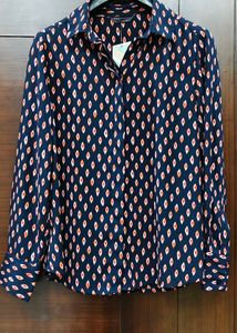 Patterned Button-Up Shirt for Her
