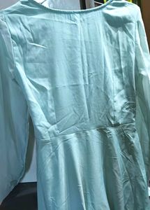 Women Sky Blue Kurta With Dupatta Set