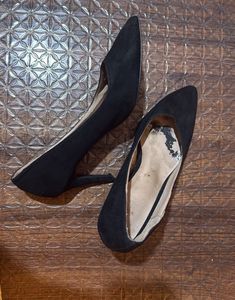 Black Suede Pointed Toe Heels