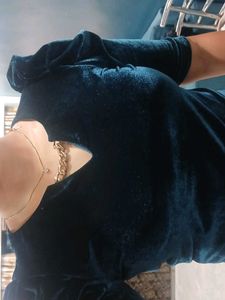 Velvet Top with Gold Chain Detail