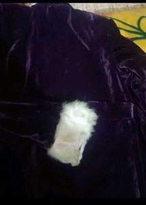 Elegant Velvet Blouse with Fur Trim