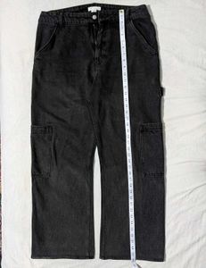 H&amp;M Black Cargo Denim Jeans