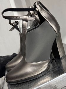 Metallic Ankle Strap Heels