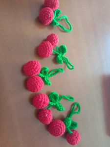 Handmade Crochet Cherry Charms