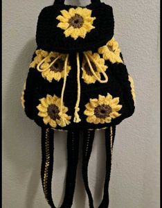 Crocheted Sunflower Backpack