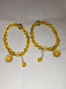 Daisy Charm Beaded Bracelets pack of 2