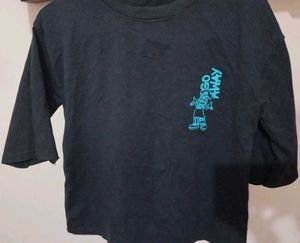 Graphic Cropped Print T-Shirt