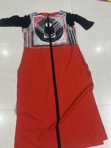 Stylish Red & Black Graphic Dress