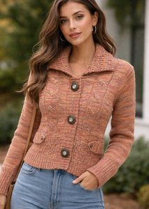 Cozy Knit Button-Up Jacket