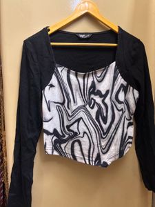 Stylish Y2K Print Crop Top
