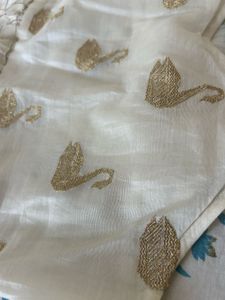 Elegant Cream Ethnic Gown with Swan Embellishments