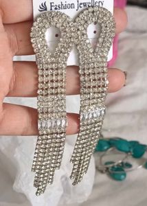 Sparkling Rhinestone Tassel Earrings
