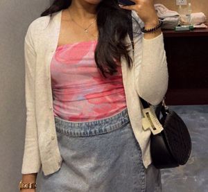 Strapless Floral Print Ruched Top