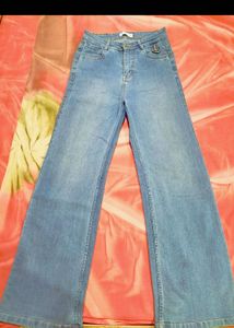Wide Leg Light Wash Denim Jeans